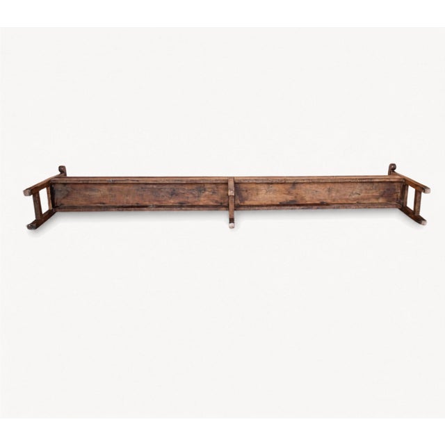 19th Century French Oak Open Arm Bench For Sale - Image 9 of 9