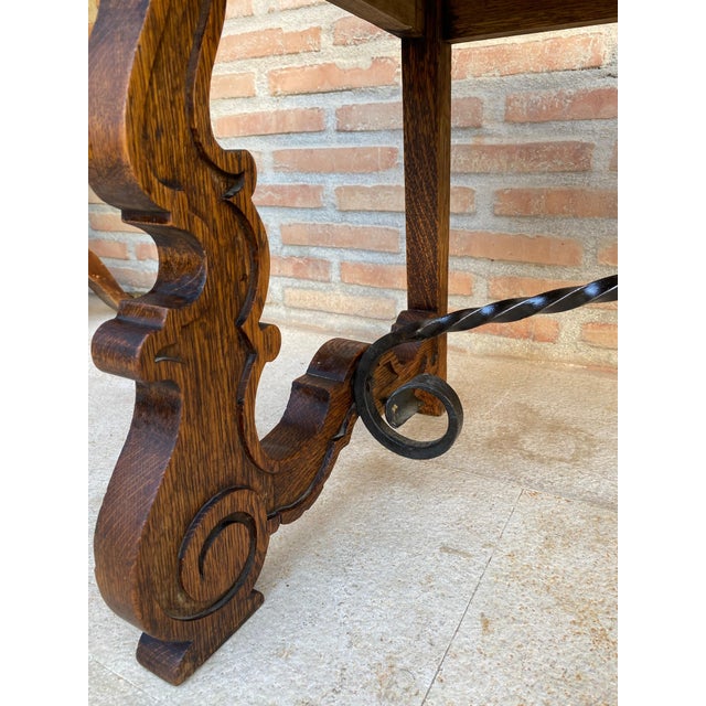 Spanish Renaissance Carved Oak Bench Banquette Escaño, 1890s For Sale - Image 14 of 18