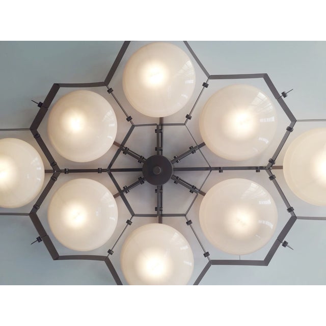 Metal 21st Century Beehive Bronze Glossy Gray Murano Flush Mount by Fabio LTD For Sale - Image 7 of 7