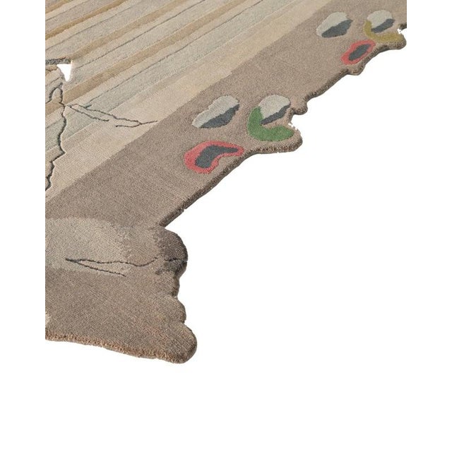 Contemporary Hand-Knotted Fragment III Rug in Linen with Wool and Silk by Dinodo Studio For Sale - Image 3 of 6