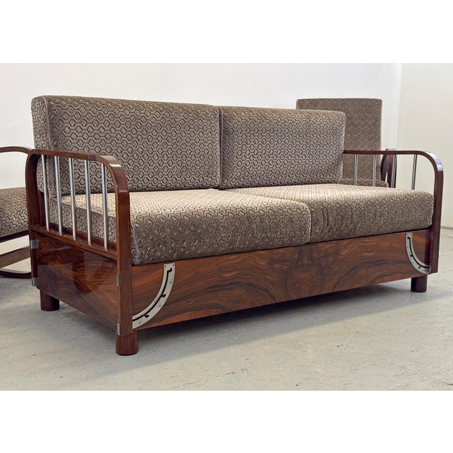Art Deco Lounge Suite by Jindřich Halabala for Up Závody, 1930s, Set of 3 For Sale - Image 12 of 18