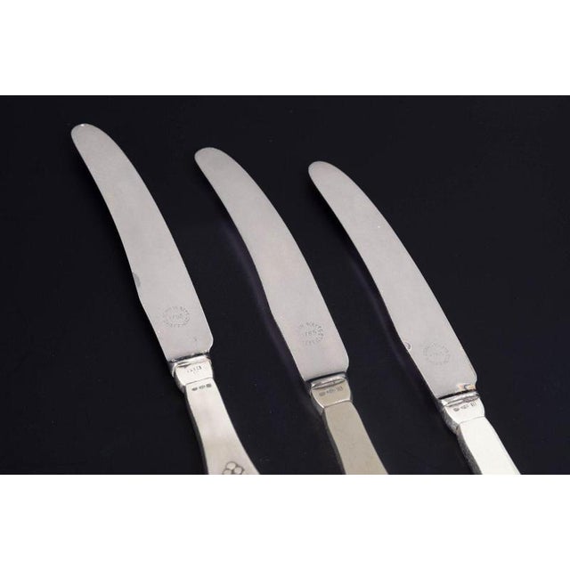 Georg Jensen, set of three fruit knives Fuchsia. Set of three fruit knives in stainless steel and sterling silver in the...