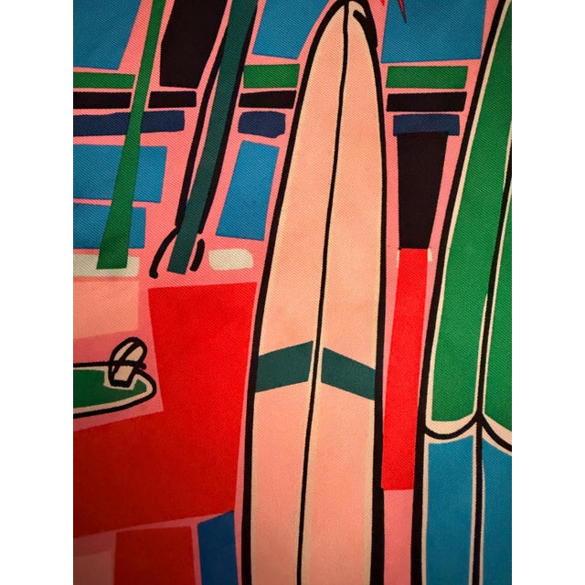Textile HERMES SEA, SURF and Fun Jardim Filipe 2018 Gavroche Silk Scarf For Sale - Image 7 of 8