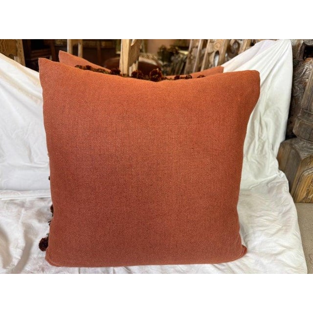 Textile Pair of 19th C. Metallic & Chenille Appliqued Pillows For Sale - Image 7 of 7