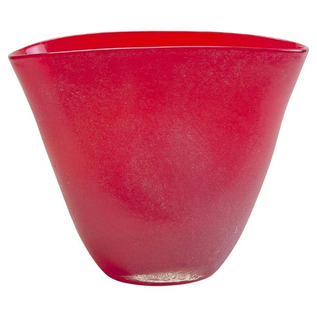 Italian Red Glass Vase from Studio Scavo, 1990s For Sale - Image 10 of 10