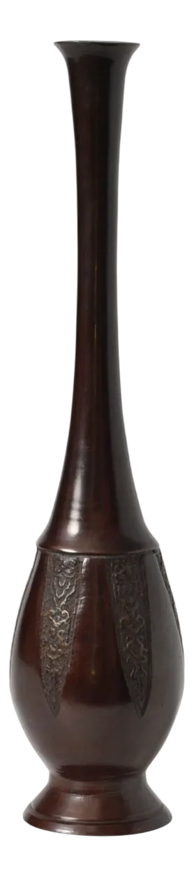 Japanese Meiji Period Bronze Soliflor Vase, 1890s