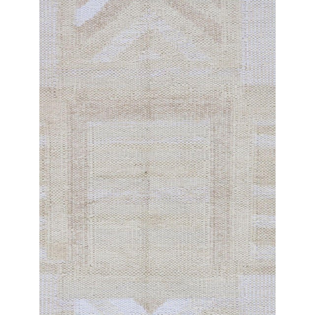 White Swedish Style Kilim Deco Rug 9' X 12' For Sale - Image 8 of 9