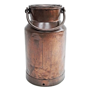 Milk Jug with Lid and Handle in Copper-Plated Zinc, 1970s For Sale