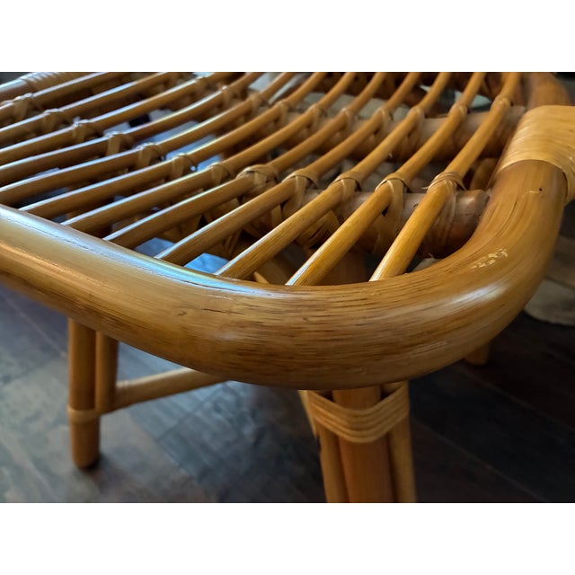 Wood Pair of Vintage Albini Style Italian Bent Bamboo Rattan Chairs For Sale - Image 7 of 18
