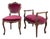 19th Century Louis XV Chair and Ottoman Set, 1890s, Set of 2 For Sale