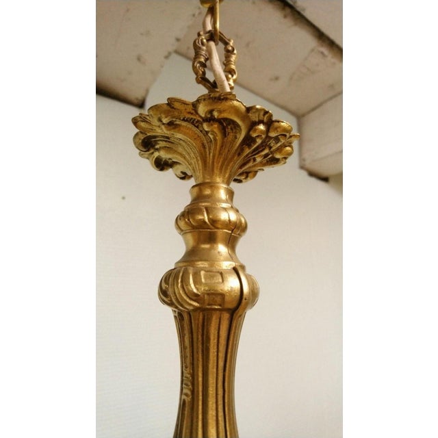 Vintage Louis XV French Bronze Three Branch Chandelier, 1970s For Sale - Image 11 of 13