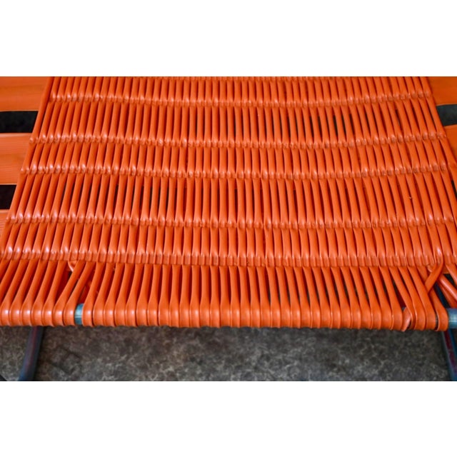 Folding Deck Chair in Aluminum and Orange PVC by Kurz, 1960s For Sale - Image 16 of 18
