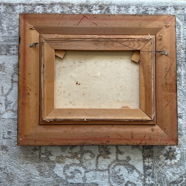 1960s Bursting Daises Floral Oil Painting in Wooden White & Gold Frame For Sale In San Francisco - Image 6 of 8