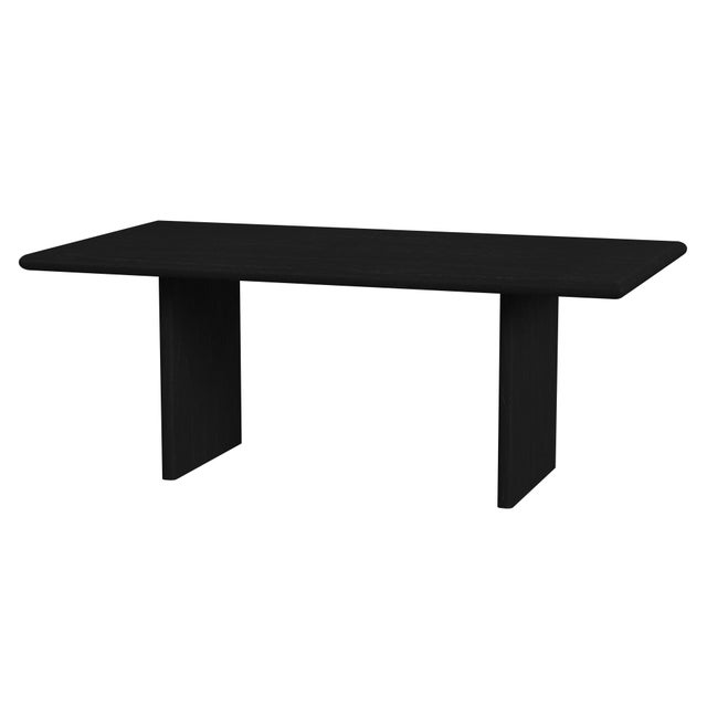 Wood Halmstad 74 in. W Rectangular Wood Panel Dining Table, Black For Sale - Image 7 of 7