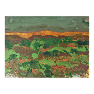 1980s Abstract Acrylic Landscape Painting by Harry Hilson