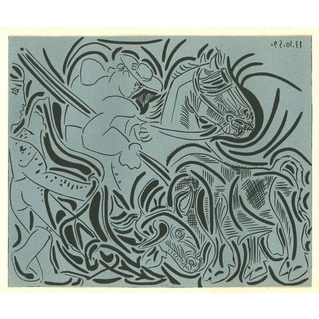 Pablo Picasso La Pique - Original Linocut After Pablo Picasso - 1962 1962 For Sale - Image 4 of 4