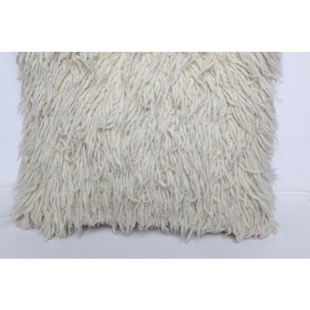 Handwoven Beige Tone Throw Pillow Rug -20'' X 20'' For Sale - Image 4 of 9