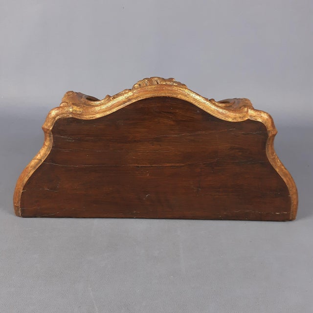 Gold Baroque Console Shelf in Carved Gilded Wood, 1950s For Sale - Image 8 of 14