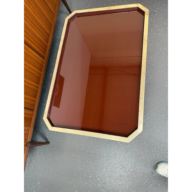 Henredon Modern Wood and Aged Gold Cocktail/Coffee Table by Henredon For Sale - Image 4 of 8