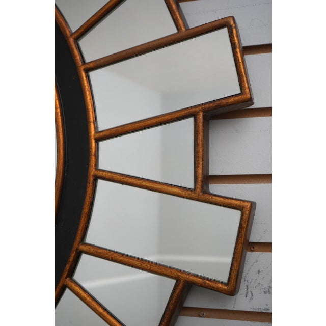 Glass Modern Sunburst Design Multi Panel Decorative Mirror For Sale - Image 7 of 10
