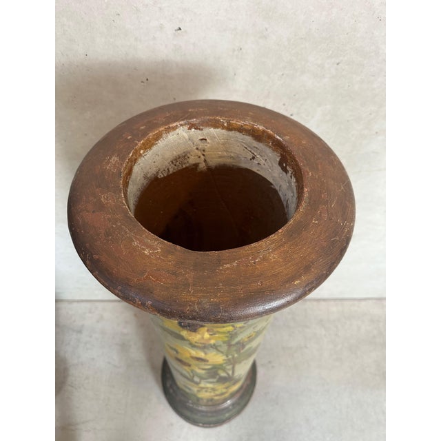 1960s Antique French Column with Sunflowers, 1960s For Sale - Image 5 of 9
