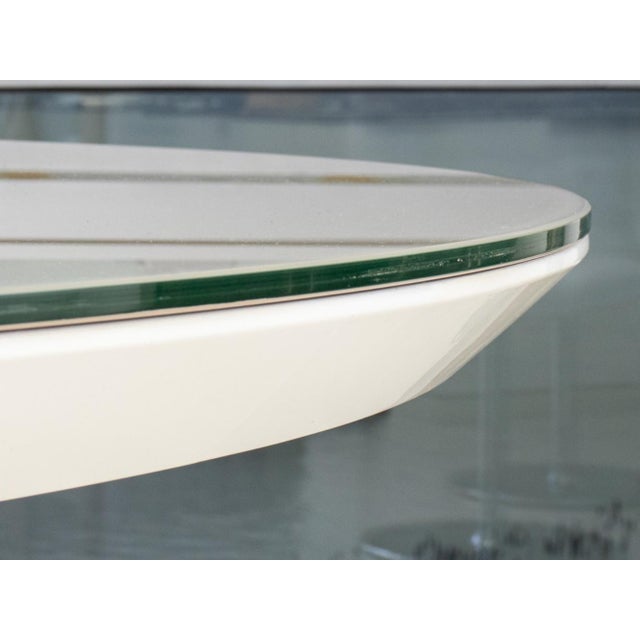 Modern White Lacquer Acrylic Top Dining Table Chairish