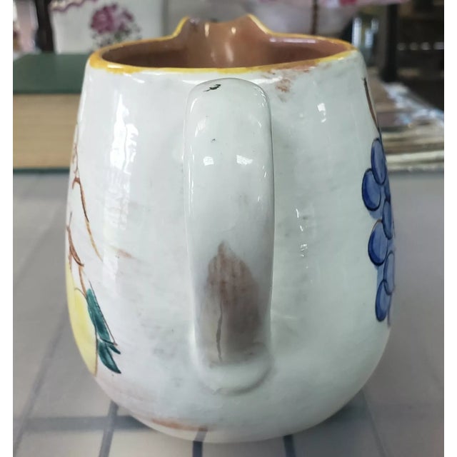 Mid-Century Modern Vintage Stangl Pottery Ceramic Fruit Motif Pitcher For Sale - Image 3 of 6