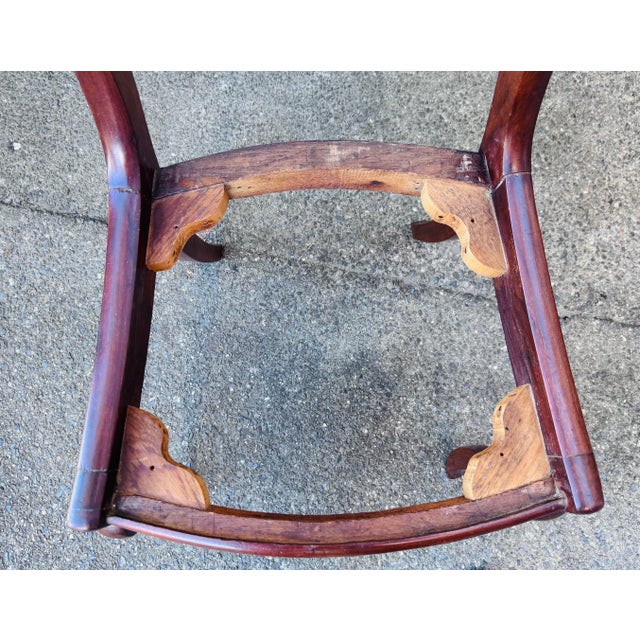 Vintage Victorian Solid Mahogany Floral Carved Side Chair For Sale - Image 4 of 7