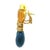 1980s Italian Carved Lapis Topaz Diamond 18k Gold Drop Earrings, Pair For Sale - Image 11 of 17
