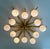 White 21st Century Star Piccolo Satin Brass Matte White Murano Flush Mount by Fabio LTD For Sale - Image 8 of 9