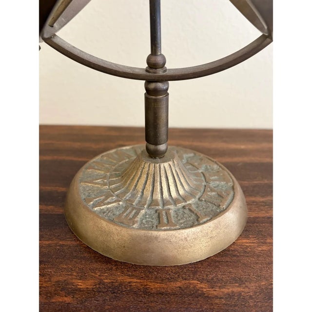 Metal Late 20th Century Classical Iron Armillary Sphere Garden Sculpture on Stand – English Estate Style For Sale - Image 7 of 11