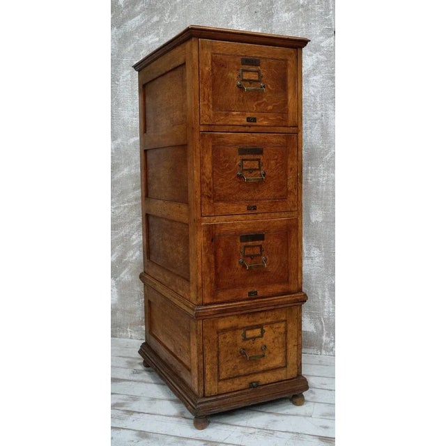 Large Oak Filing Cabinet, 1930s For Sale - Image 11 of 11