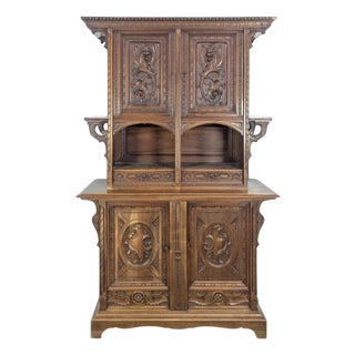 Renaissance Style Walnut Buffet by Mercier For Sale