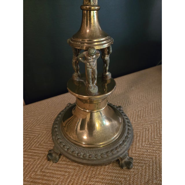 Hollywood Regency Neo Classical Brass Stiffel Style Table Lamp For Sale - Image 3 of 10