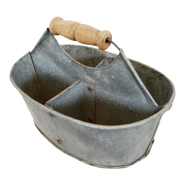 Vintage Galvanized 4-Way Bucket For Sale
