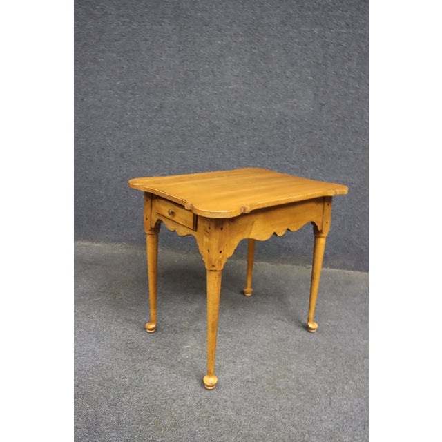 Brown Ethan Allen Maple Queen Anne Style Side Table For Sale - Image 8 of 14