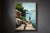 Wood Contemporary Into the Reflections by Jon Doran | Oil on Panel Swimmer on Sunlit Rocks by the Sea For Sale - Image 7 of 9