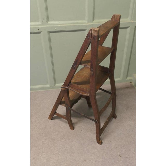 French Metamorphic Step Chair and Rustic Ladder Steps For Sale - Image 5 of 7