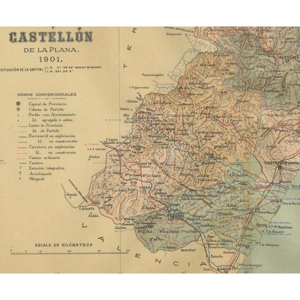 Cartographic Perspective of the Valencian Coast, 1901 For Sale - Image 4 of 6