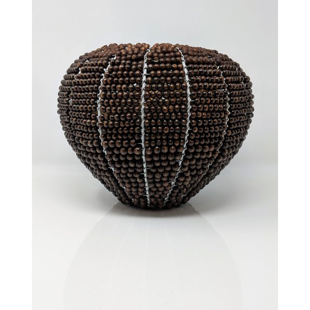 Fair Trade African Wooden Bead Vase Chairish