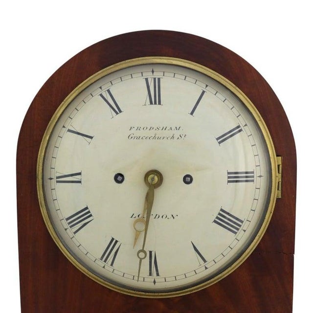 Antique English Frodsham Flame Mahogany Bracket Clock With Shelf C1820 For Sale - Image 4 of 18