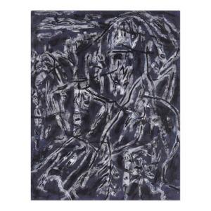 Monochrome Bay Area Abstract Expressionist Composition in Acrylic on Paper by Honora Berg