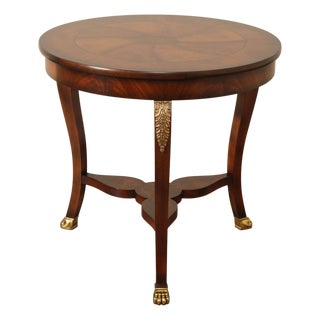Baker Furniture Empire Style Round Top Mahogany Center Table For Sale