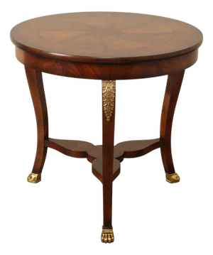 Baker Furniture Empire Style Round Top Mahogany Center Table