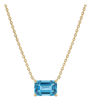 Swiss Blue Topaz Beautiful Necklace - Stacking Gemstone Dainty Necklace