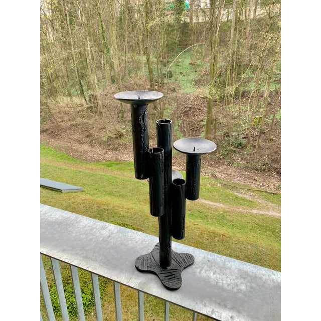 Brutalist Cast Iron Candlestick, 1970s For Sale - Image 11 of 16