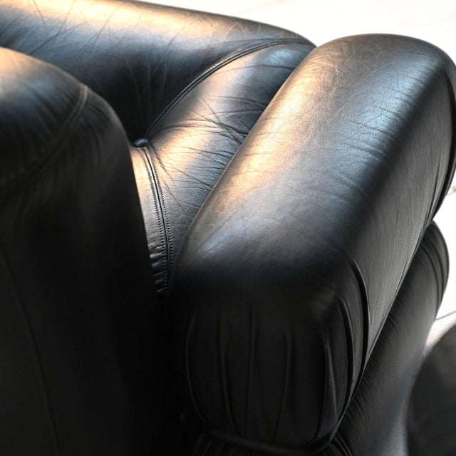 Black Leather and Tubular Steel Armchairs, 1970s, Set of 2 For Sale - Image 9 of 11