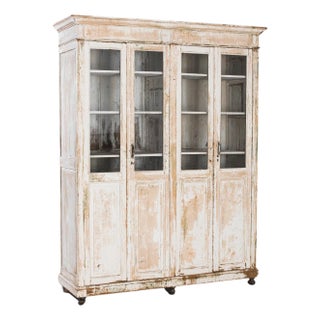 1900s French Wood Patinated Vitrine For Sale
