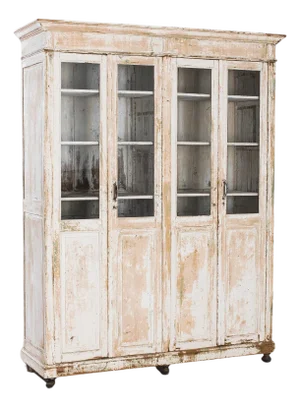 1900s French Wood Patinated Vitrine
