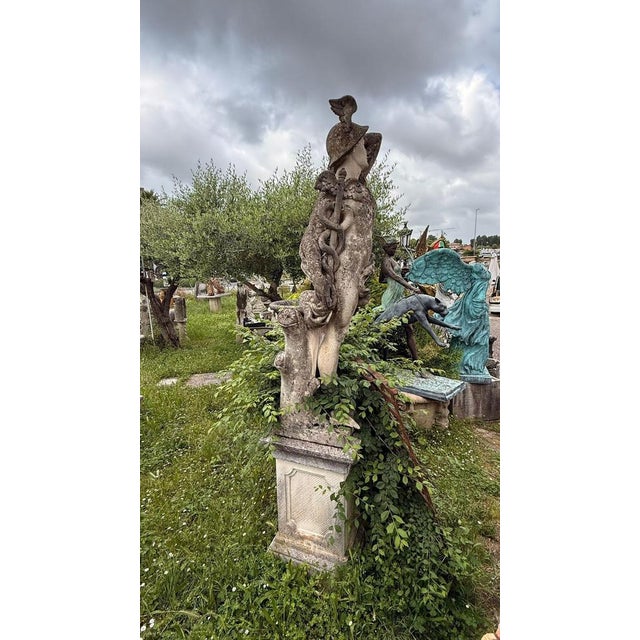 Italian Artist, Large Sculpture of Mercury, 1970, Vicenza Stone For Sale - Image 3 of 5